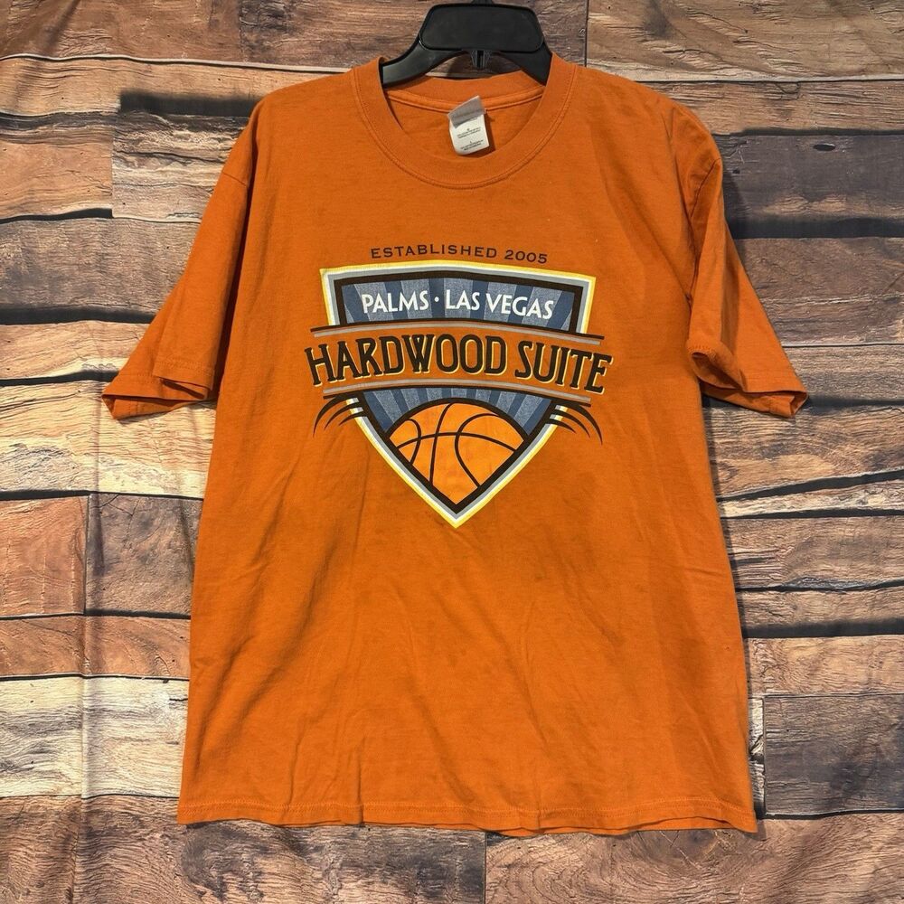Vintage Palms Las Vegas Shirt Mens Large Hardwood Suite Basketball Orange Gildan